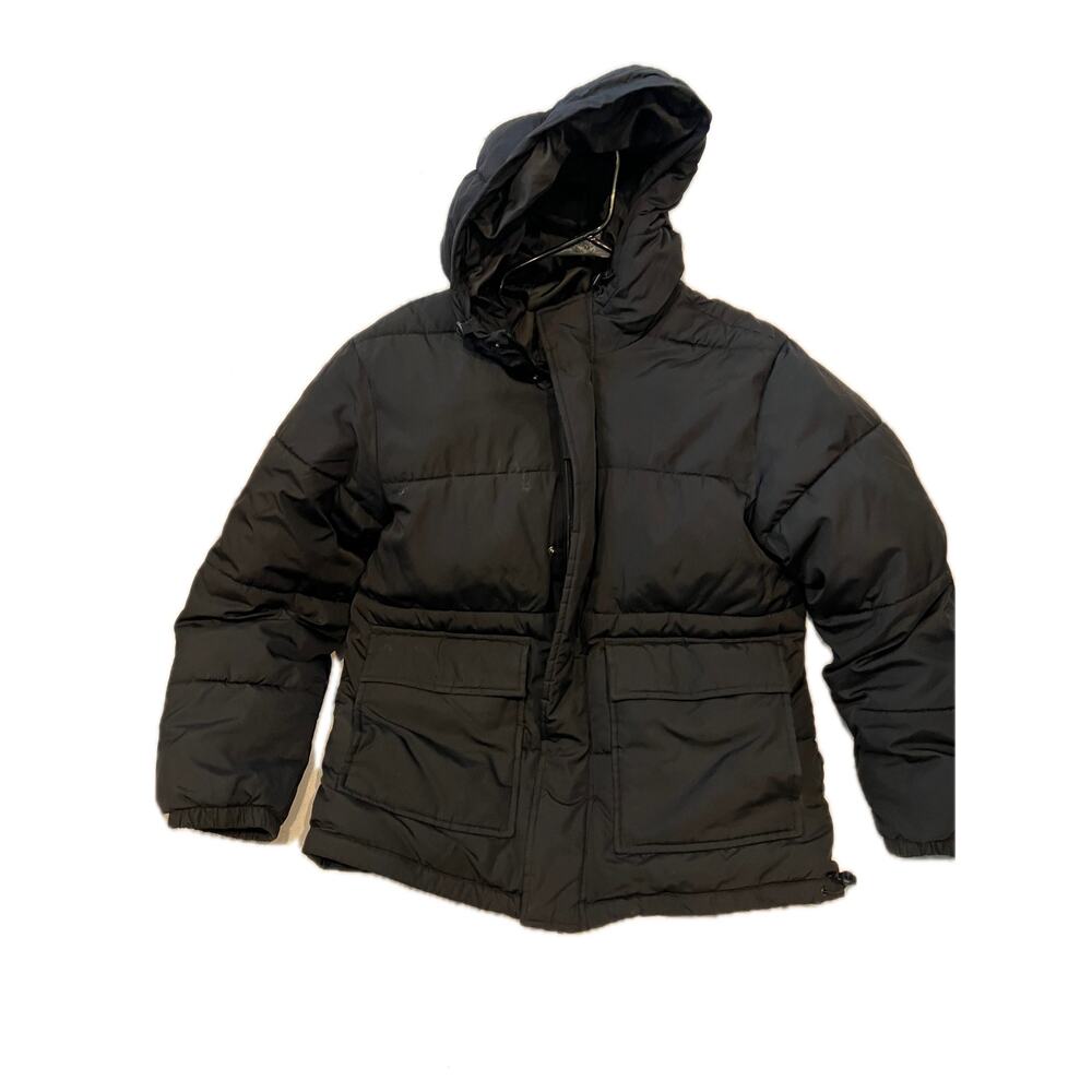Old Navy Black Hooded Parka Puffy Jacket Mens M
